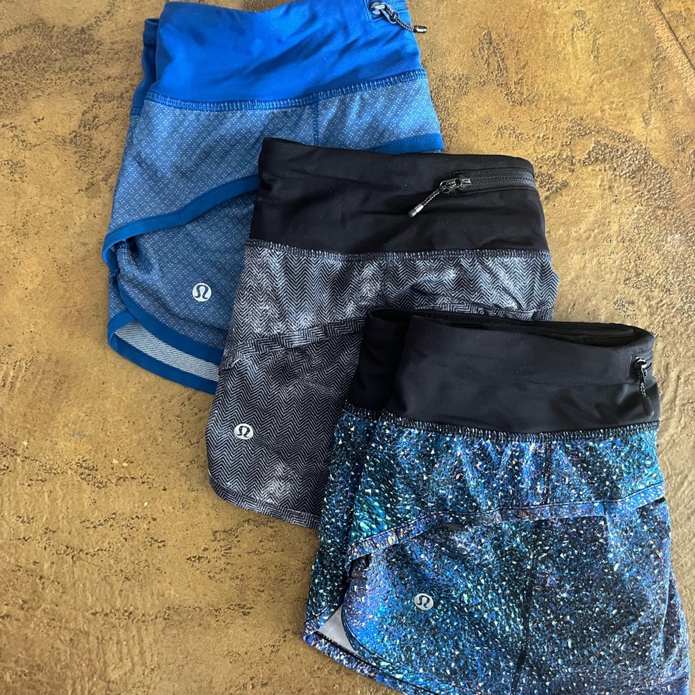 3 size 4 lululemon speed shorts.